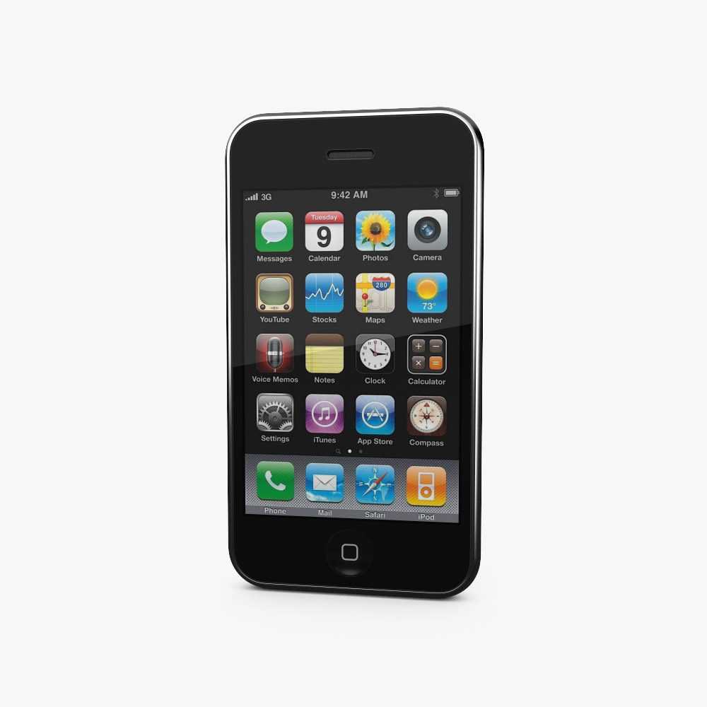 Apple iPhone 3GS 黑色的 3D模型