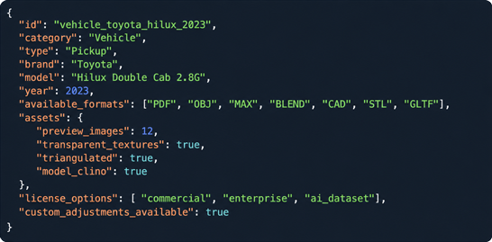 3D Model Library API with Cars, Vehicles & 3D Assets