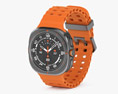 Samsung Galaxy Watch Ultra Titanium Gray Case Marine Band Orange 3D 모델 