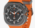 Samsung Galaxy Watch Ultra Titanium Gray Case Marine Band Orange Modelo 3d