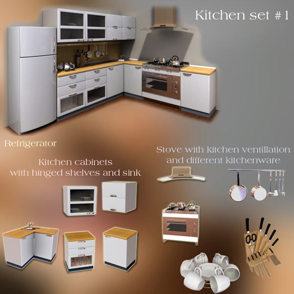 Kitchen Furniture Set Modelo 3D