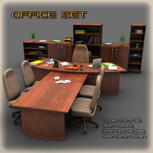 Office Set 2 Modelo 3d