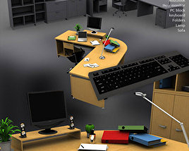 Office Set 3 3D 모델 