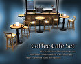 Coffee Cafe Set 3d model
