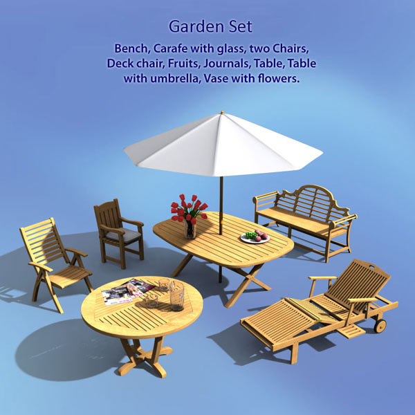 Garden Set 3D-Modell