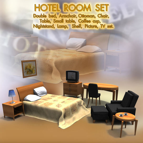 Hotel Room 01 3d model
