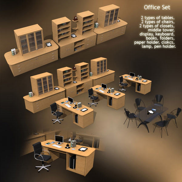 Office Set 10 Modelo 3d