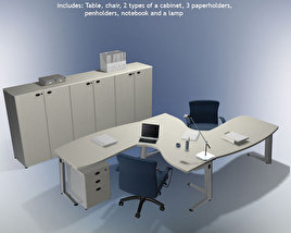 Office Set 21 Modelo 3d