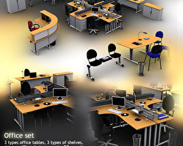 Office Set 12 3D 모델 
