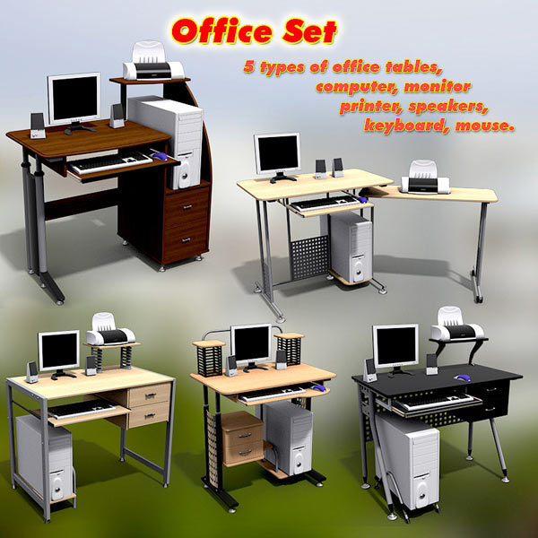 Office Set 14 Modèle 3d