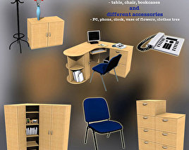 Office Set 07 3D 모델 