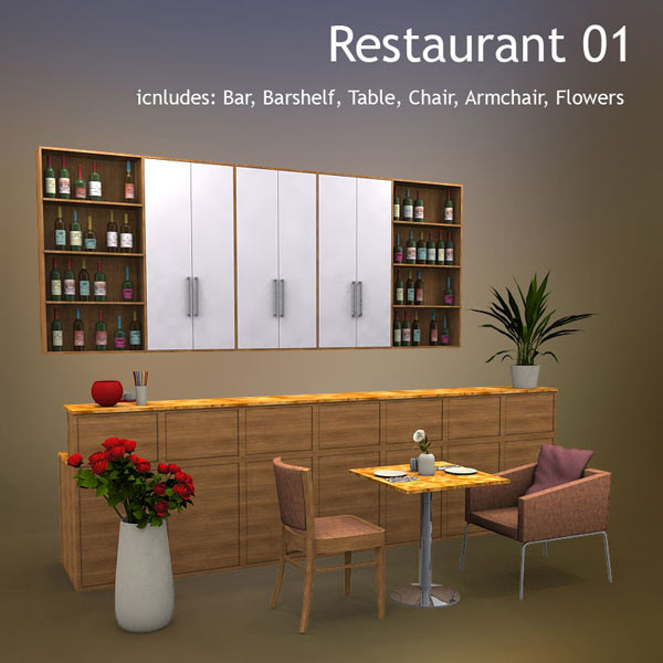 Restaurant 01 3d model
