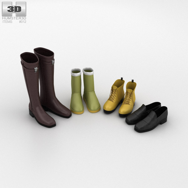 Footwear Set Winter 3D model