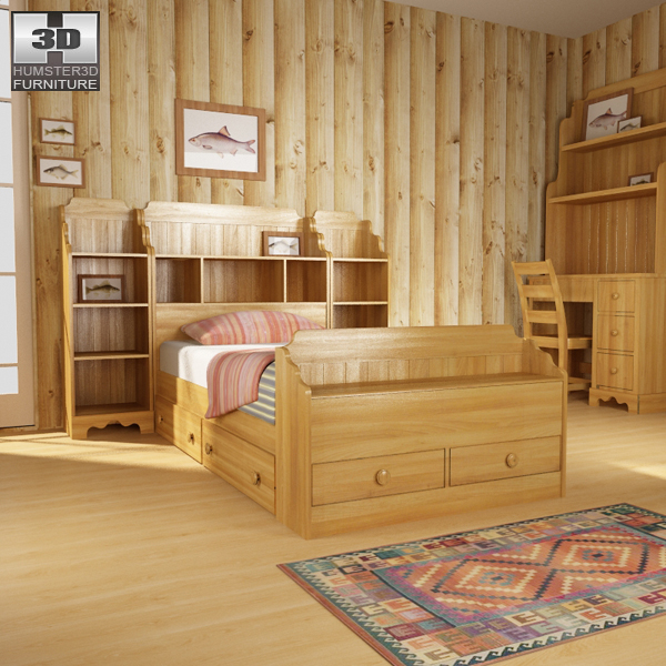 Bedroom furniture set 13 3d model