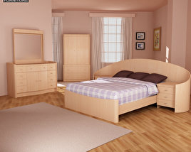 Bedroom furniture set 16 3D model