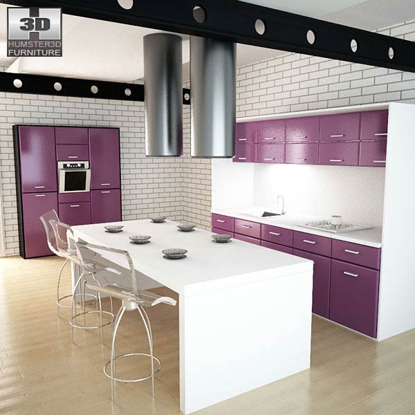 Kitchen Set I3 3d model