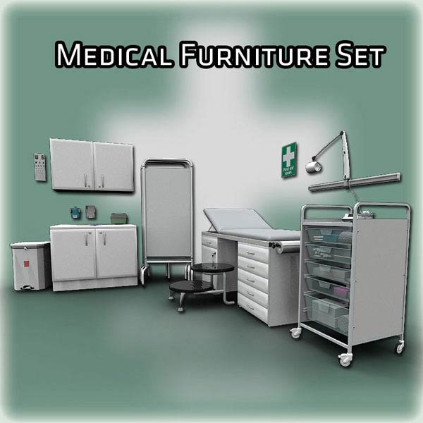 Medical Furniture Set Modelo 3d