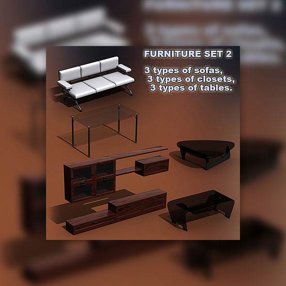Furniture Set 02 3D model