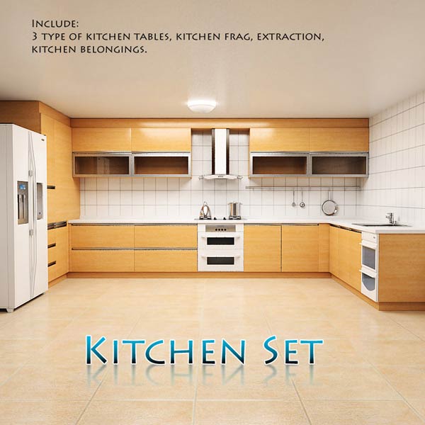 Kitchen Set P1 3D model