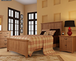 Bedroom furniture set 23 3D model