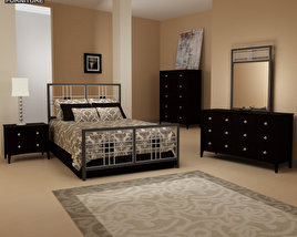 Bedroom furniture set 17 3D model