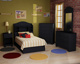 Bedroom furniture set 21 3D model