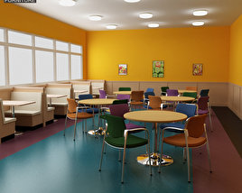 Dining room 04 Set - A Fast food Restaurant Furniture 3D-Modell