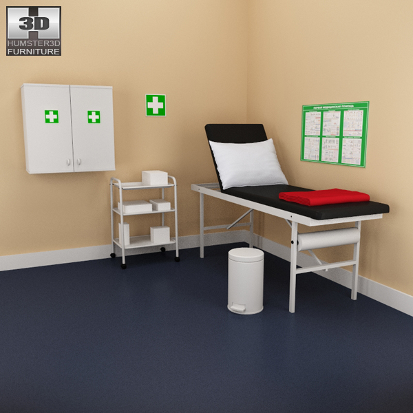 Hospital 02 Set - Medical Furniture 3Dモデル