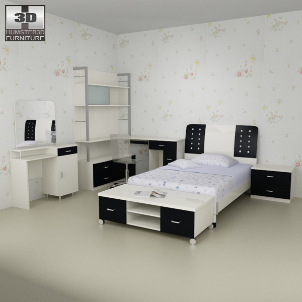 Nursery Room Furniture 06 Set 3D 모델 