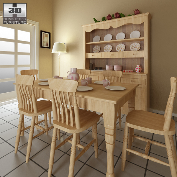 Dining Room Furniture 6 Set 3d model