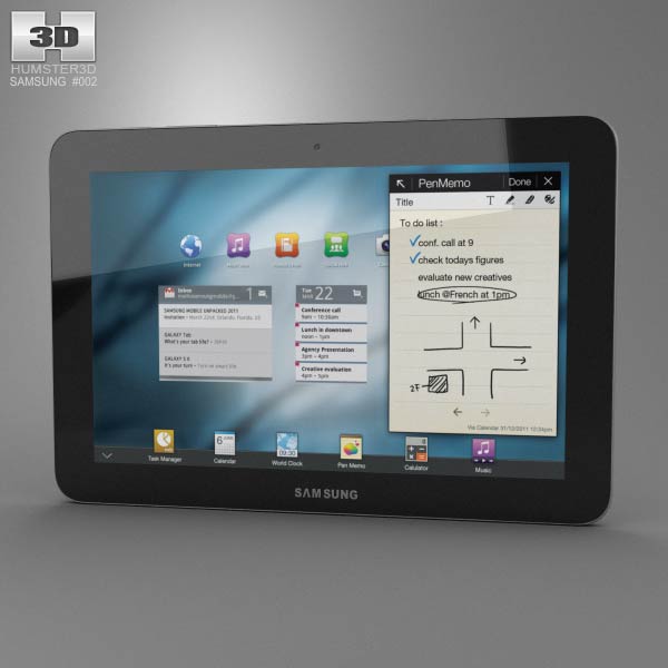 Samsung Galaxy Tab 10.1 3Dモデル