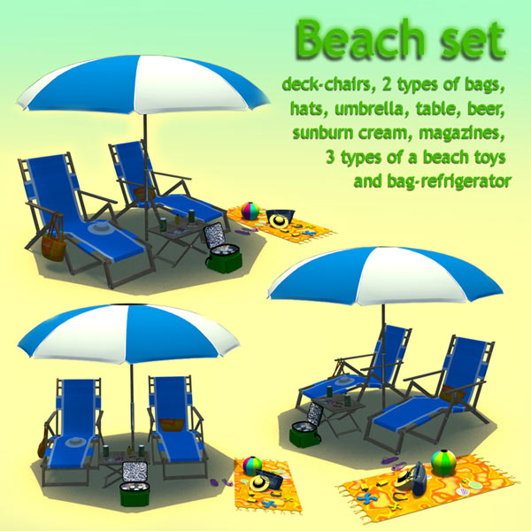 Beach Set Modelo 3d