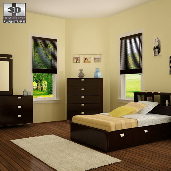 Conjunto de mobiliário de quarto 25 Modelo 3d