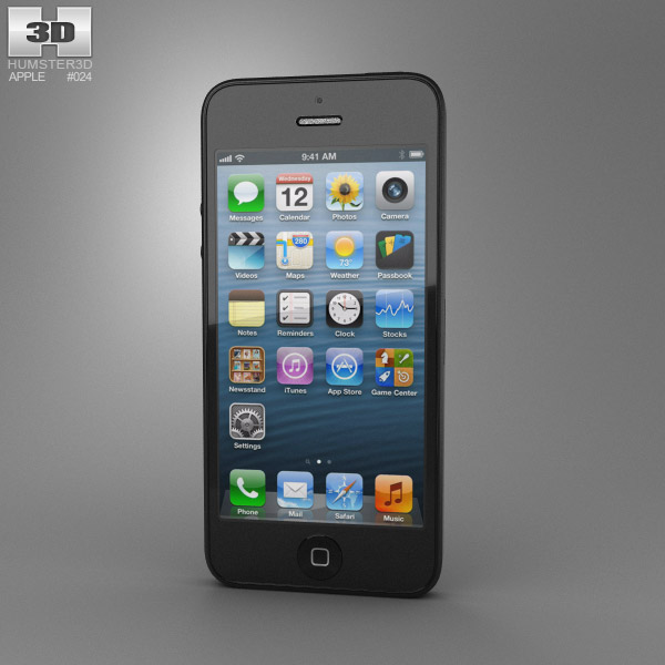 Apple iPhone 5 Noir Modèle 3D