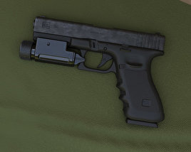 Glock 17 with Flashlight 3D-Modell