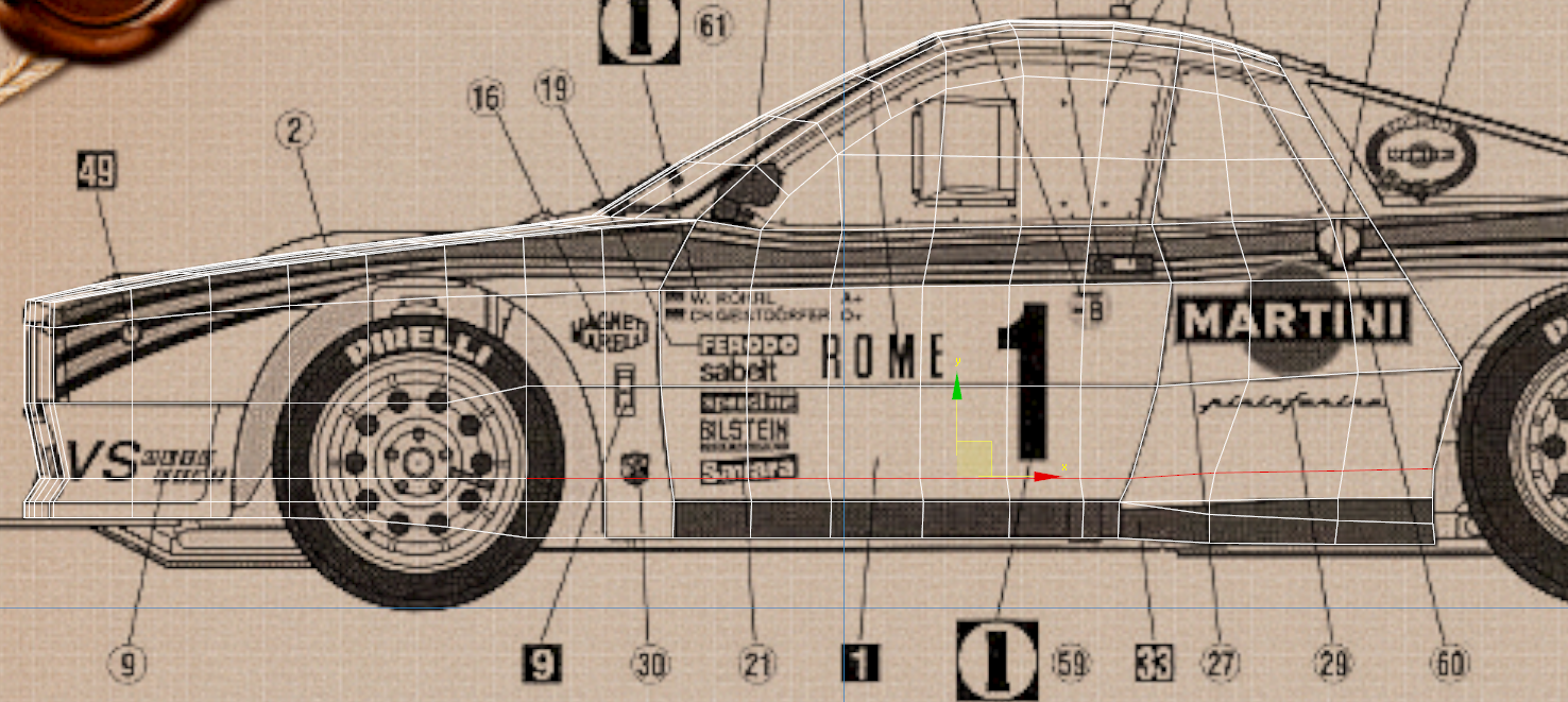 Lancia Rally Car 3d modeling tutorial 44