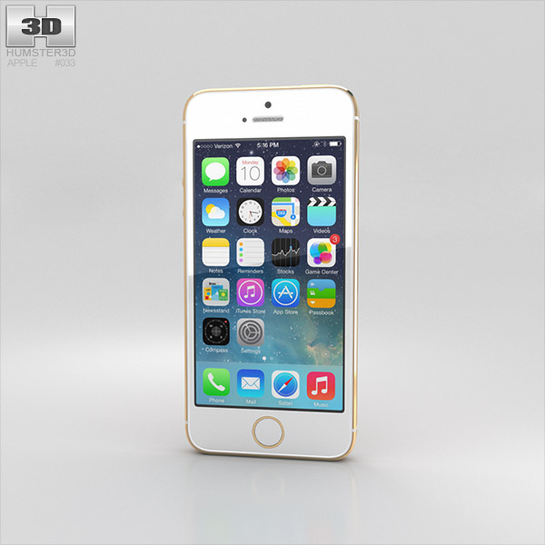 Apple iPhone 5S Gold Modèle 3D