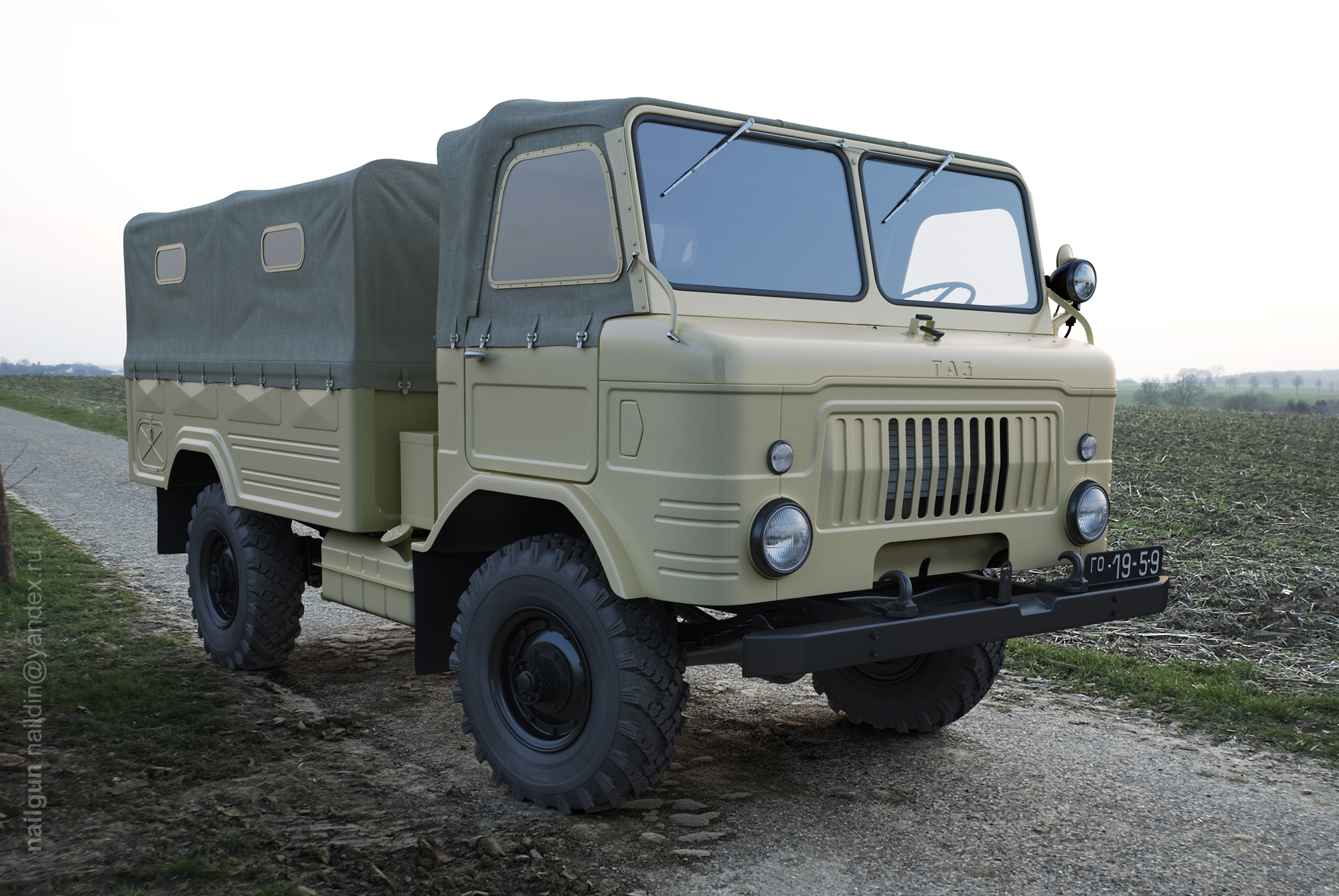 Russian army truck, 1959 3d art