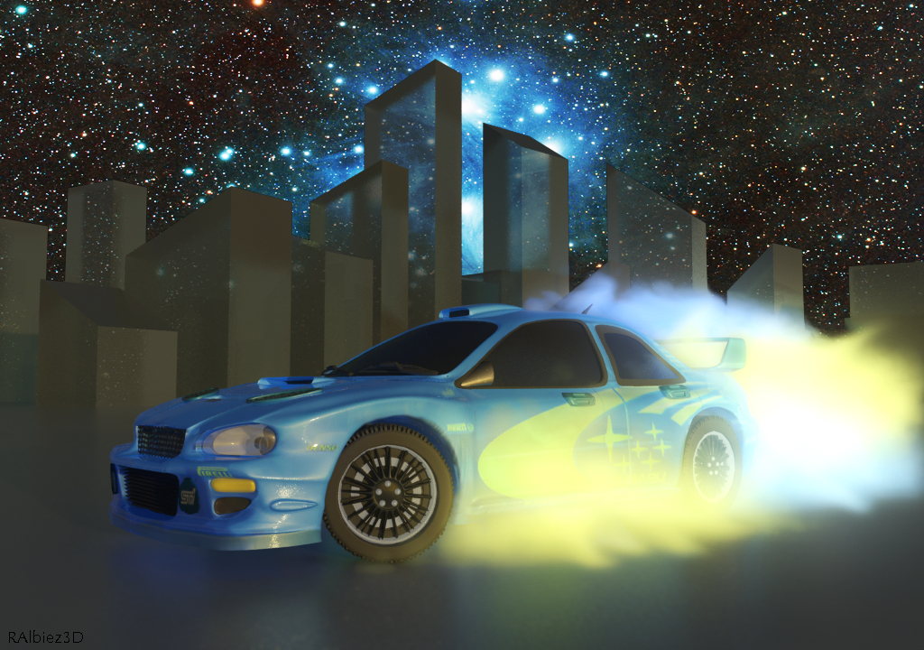 Subaru Impreza in space 3d art