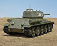 T-34-85 3d model back view
