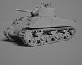 M4雪曼戰車 3D模型 clay render