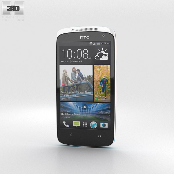 HTC Desire 500 Glacier Blue 3D 모델 