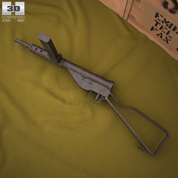 Pistolet-mitrailleur Sten Modèle 3D