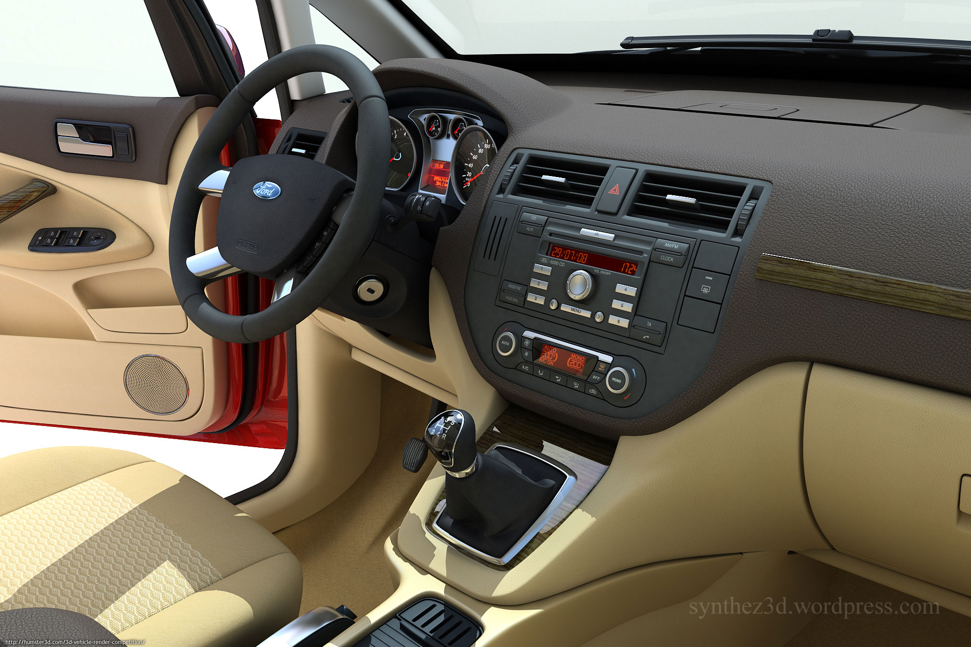 Interior of Ford C-Max 3d art