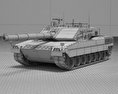 公羊主戰坦克 3D模型 wire render