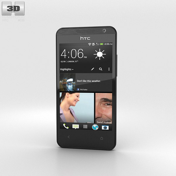 HTC Desire 300 Black 3D 모델 