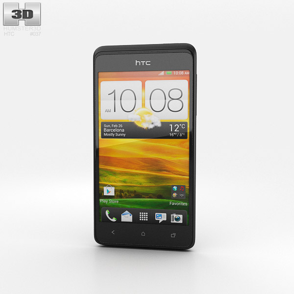 HTC Desire 400 Black 3D 모델 