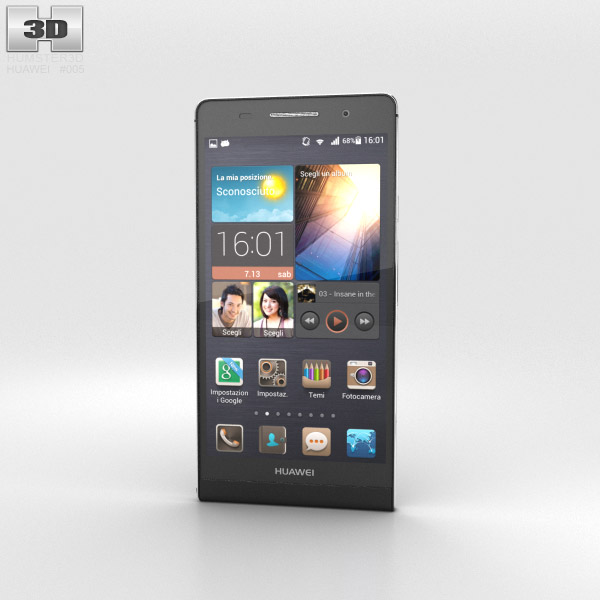 Huawei Ascend P6 S 黒 3Dモデル