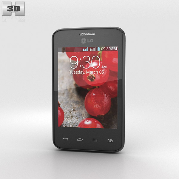 LG Optimus L3 II Dual E435 Black 3D model