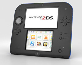 Nintendo 2DS Black + Blue 3D model